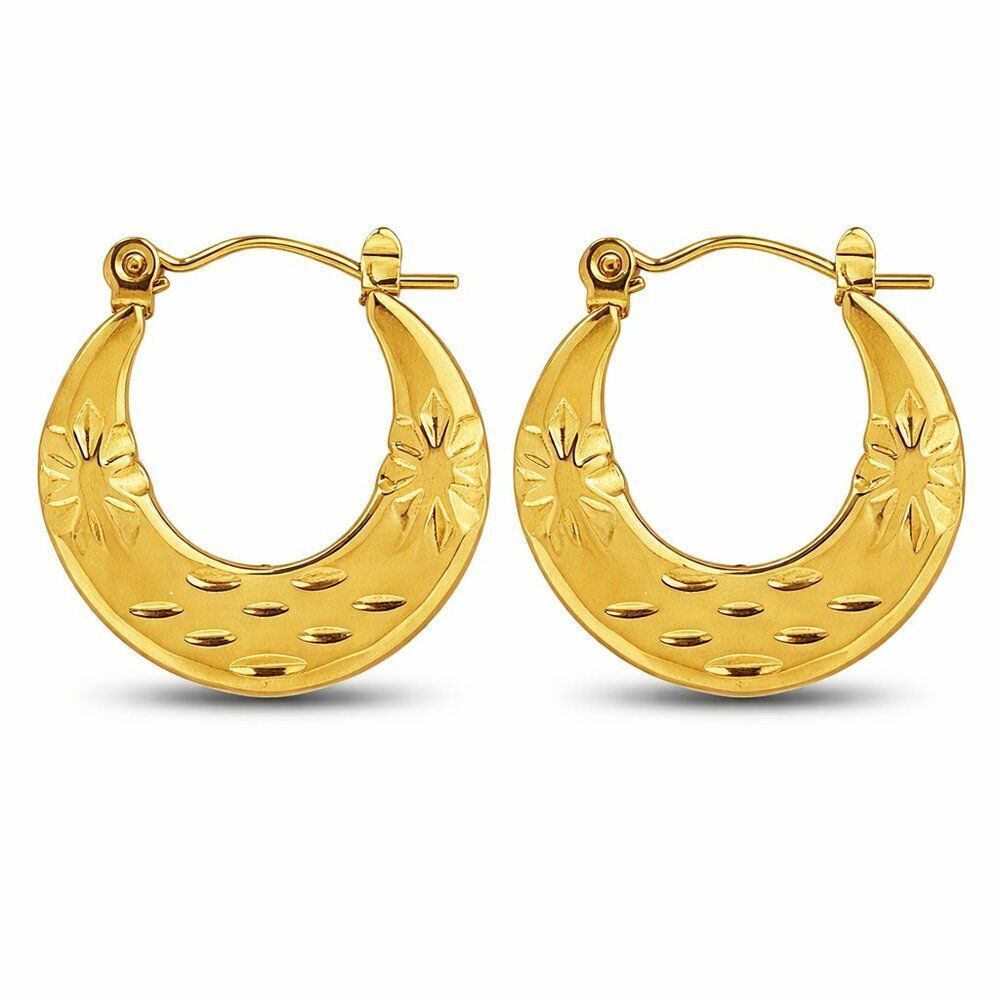 3For$20 Vintage Berry Textured U Earring Stainless Steel Earrings